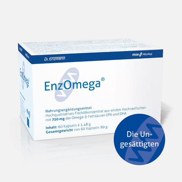 EnzOmega, Packung mit Omega-3 Kapseln, Die Ungesättigten