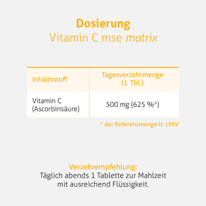 Vitamin C mse matrix