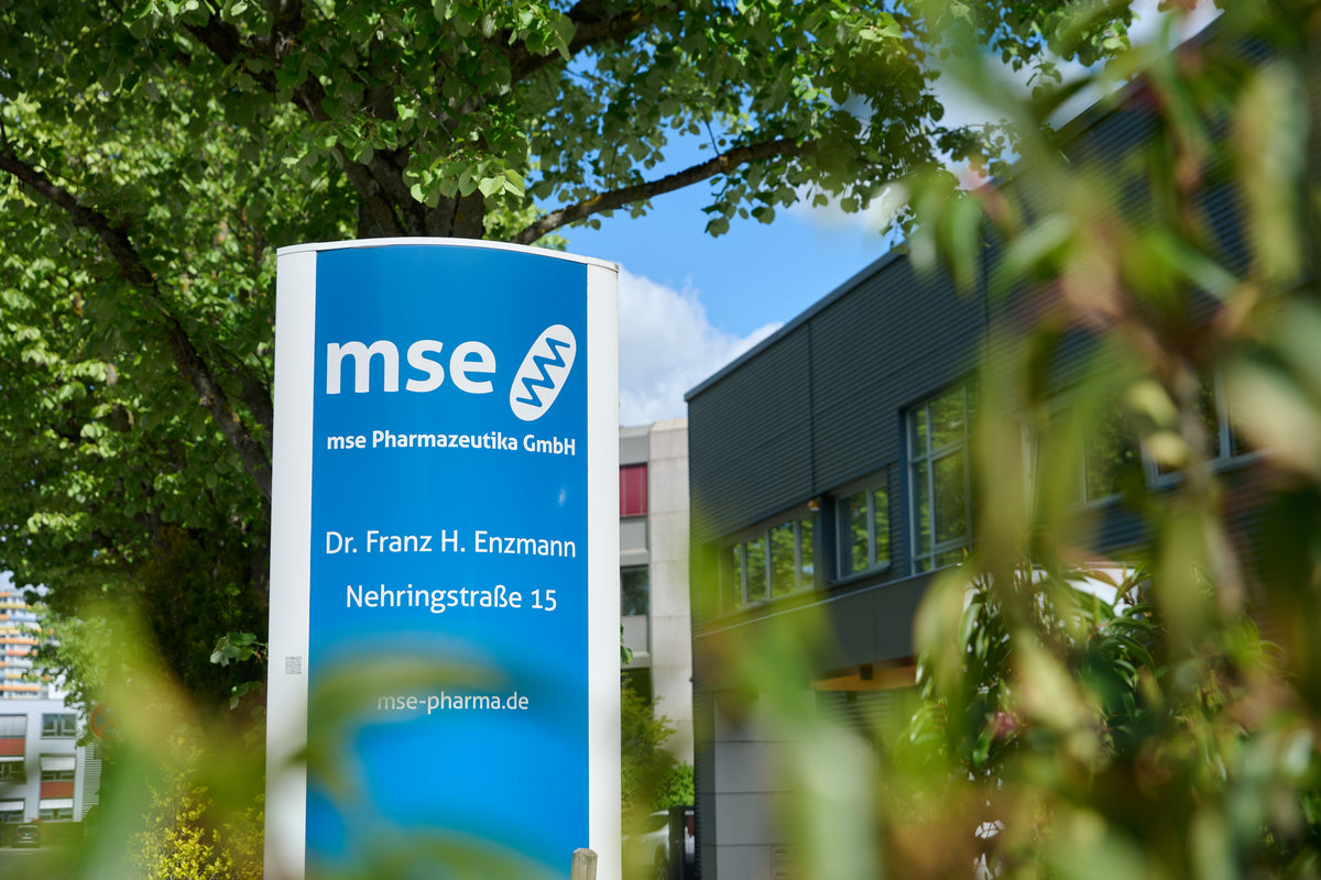 Company sign of mse Pharmazeutika at Nehringstraße 15, Bad Homburg