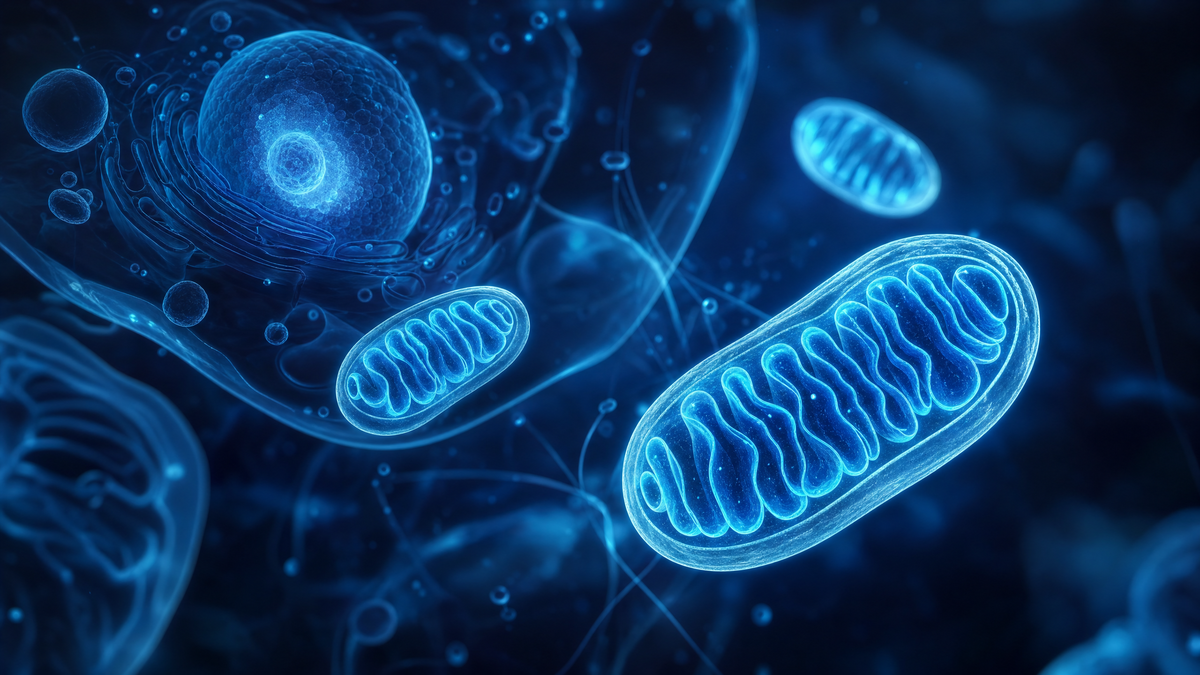 Scientific motif, mitochondria in a cell
