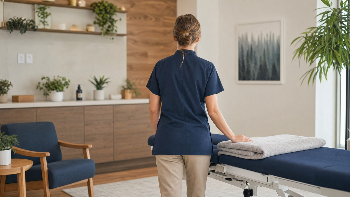 Therapist in her practice