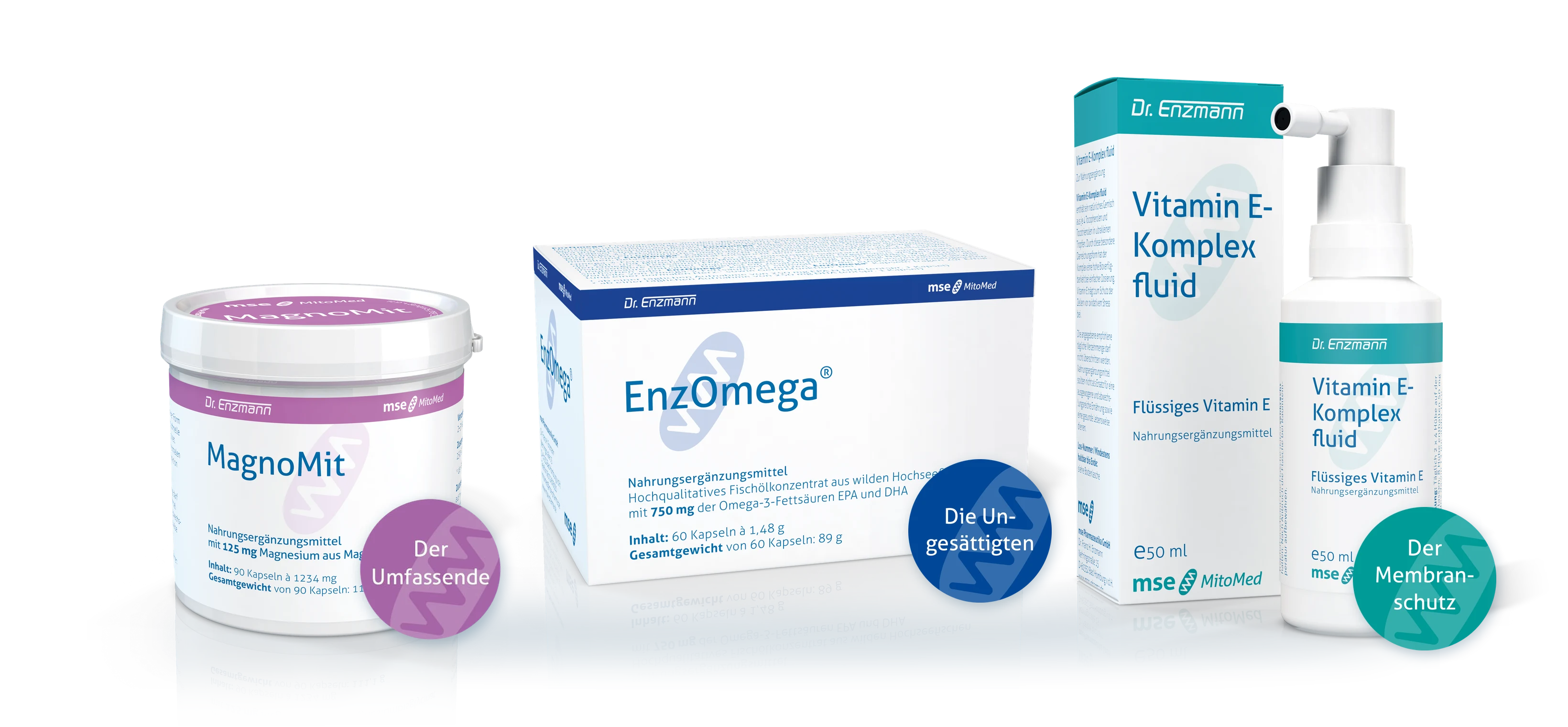 MagnoMit, EnzOmega® und Vitamin E-Komplex fluid
